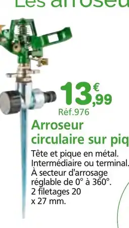 Provence Outillage Arroseur circulaire sur pique offre