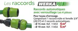 Provence Outillage WERKA PRO Raccords automatiques avec verrouillage Les 4 pièces offre