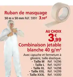 Provence Outillage Combinaison jetable blanche 40 g/m² offre