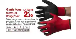 Provence Outillage Gants tous travaux Rouge/noir offre