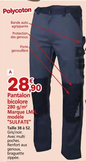 Provence Outillage Pantalon bicolore 280 g/m² marque lm modèle "sulfate" offre