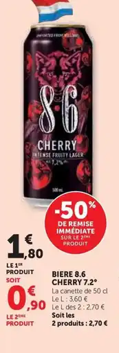 Super U Biere 8.6 cherry 7.2° offre