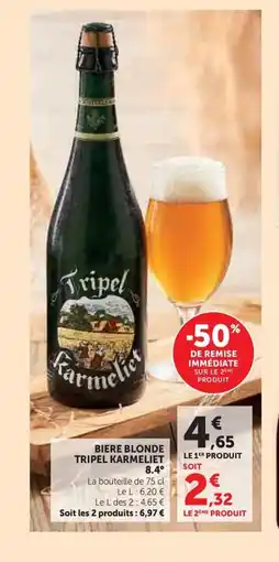 Super U TRIPEL KARMELIET 8.4° Biere blonde offre