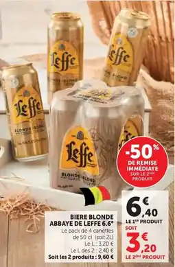 Hyper U Biere blonde abbaye de leffe 6.6° offre