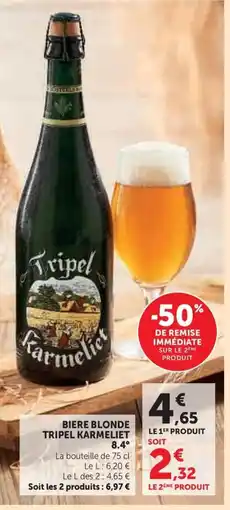 Hyper U Biere blonde tripel karmeliet 8.4° offre