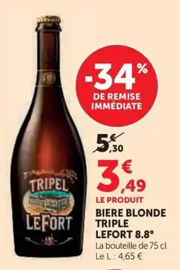 Hyper U Biere blonde triple lefort 8.8° offre