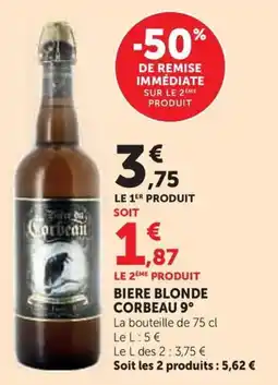 Hyper U Biere blonde corbeau 9° offre