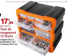 Provence Outillage Tour de rangement 12 tiroirs offre