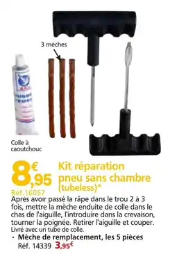Provence Outillage Kit réparation pneu sans chambre (tubeless) offre