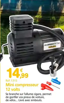 Provence Outillage Mini compresseur 12 volts offre