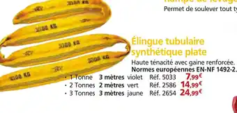 Provence Outillage Élingue tubulaire synthétique plate offre