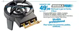 Provence Outillage WERKA PRO Réchaud à gaz en fonte, 3 feux offre