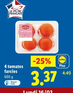 Lidl Le porc français 4 tomates farcies offre