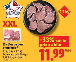 Lidl 15 côtes de porc premières offre