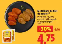 Lidl Médaillons de filet de poulet offre