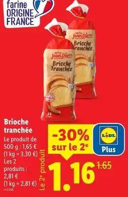 Lidl Maître jean pierre brioche tranchée offre