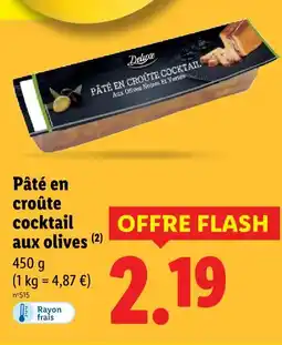 Lidl Deluxe pâté en croûte cocktail aux olives offre