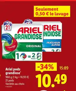 Lidl Ariel pods grandiose offre