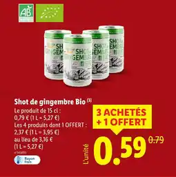 Lidl Shot de gingembre bio offre
