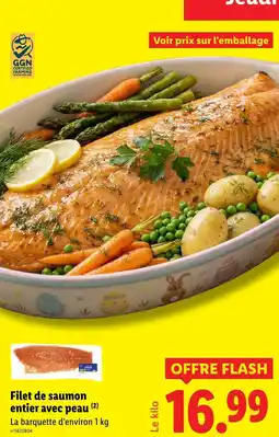 Lidl Filet de saumon entier avec peau offre