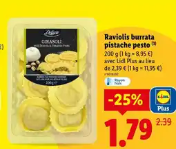 Lidl Deluxe girasoli burrata pistachio pesto offre