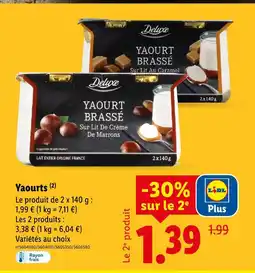 Lidl Deluxe yaourt offre