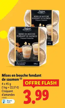 Lidl Deluxe mises en bouche fondant de saumon offre