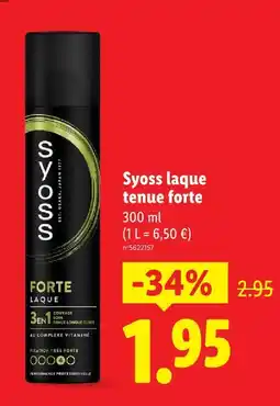 Lidl Syoss laque tenue forte offre