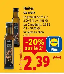 Lidl Deluxe huiles de noix offre