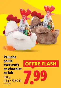 Lidl Peluche poule avec œufs en chocolat au lait offre