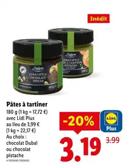 Lidl Deluxe pâtes à tartiner offre