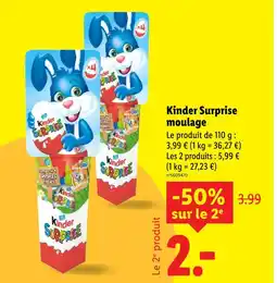 Lidl Kinder surprise moulage offre