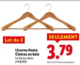 Lidl Livarno home cintres en bois offre