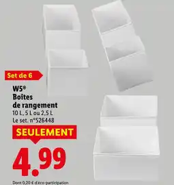 Lidl W5 boîtes de rangement offre