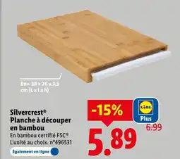 Lidl Silvercrest planche à découper en bambou offre