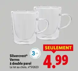 Lidl Silvecrest verres à double paroi offre