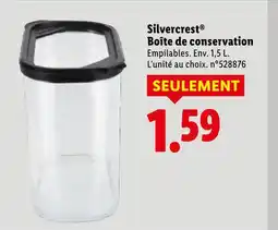 Lidl Silvercrest boîte de conservation offre