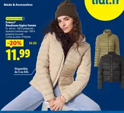 Lidl Esmara doudoune légère femme offre