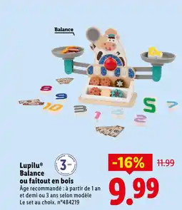 Lidl Lupilu balance ou faitout en bois offre