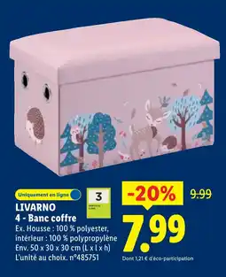 Lidl Livarno banc coffre offre