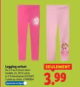 Lidl Legging enfant offre