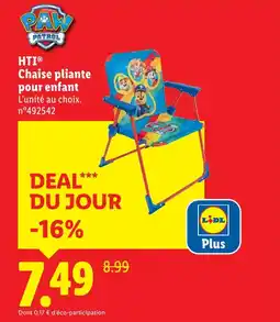 Lidl Hti chaise pliante pour enfant offre
