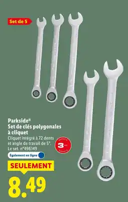 Lidl Parkside set de clés polygonales à cliquet offre