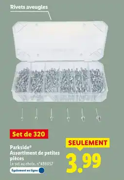 Lidl Parkside assortiment de petites pièces offre