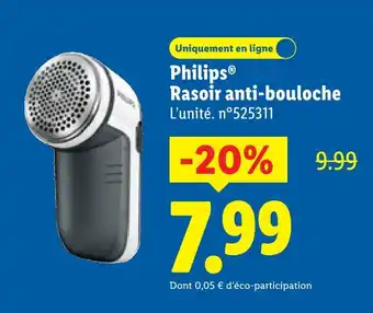 Lidl Philips rasoir anti-bouloche offre