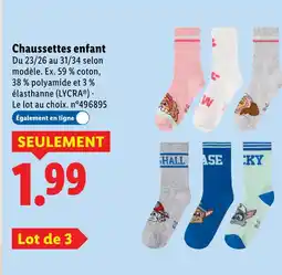 Lidl Lycra chaussettes enfant offre