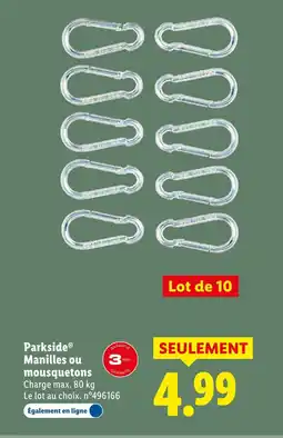 Lidl Parkside manilles offre