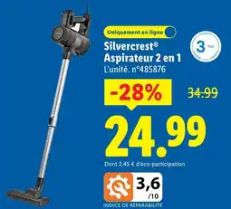 Lidl Silvercrest aspirateur 2 en 1 offre