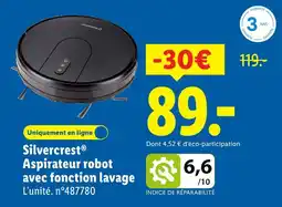 Lidl Silvercrest aspirateur robot avec fonction lavage offre
