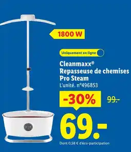 Lidl Clean maxx repasseuse de chemises pro steam offre